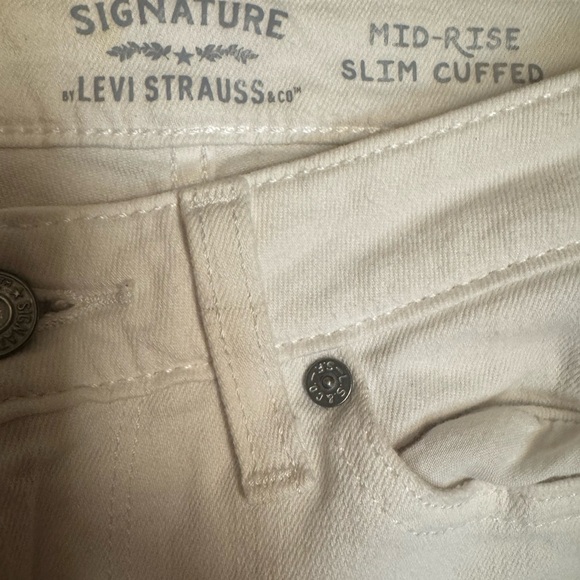 LEVI'S MID RISE CUFFED SLIM White Distressed Women’s Denim Jeans SZ 2 Waist 26 - Picture 14 of 17